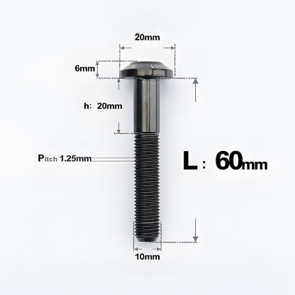 M10x20-65mm Titanium Torx Bolts with 1.5mm Pitch For Motorcycle