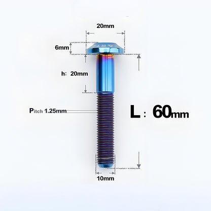 M10x20-65mm Titanium Torx Bolts with 1.5mm Pitch For Motorcycle