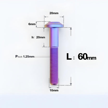 M10x20-65mm Titanium Torx Bolts with 1.5mm Pitch For Motorcycle