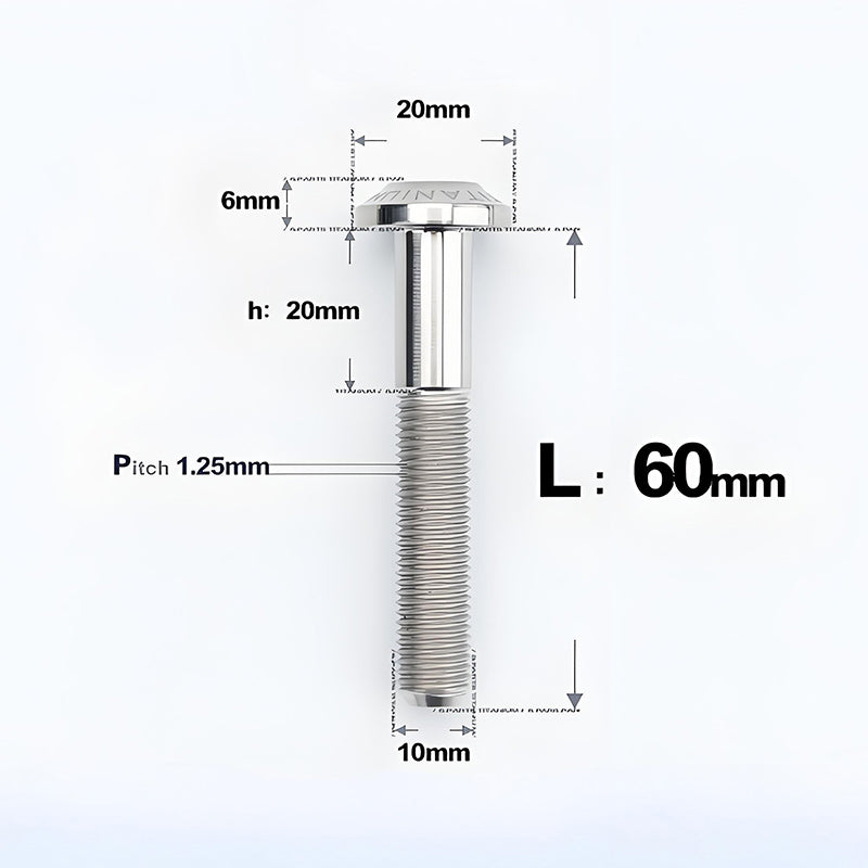 M10x20-65mm Titanium Torx Bolts with 1.5mm Pitch For Motorcycle