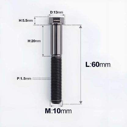 M10x20-60mm Titanium Bolts with 1.5mm Pitch For Motorcycle