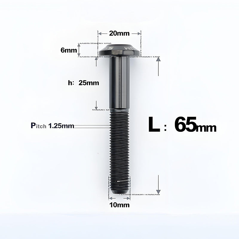 M10x20-65mm Titanium Torx Bolts with 1.5mm Pitch For Motorcycle