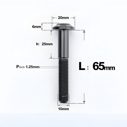 M10x20-65mm Titanium Torx Bolts with 1.5mm Pitch For Motorcycle