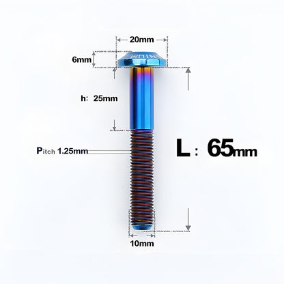 M10x20-65mm Titanium Torx Bolts with 1.5mm Pitch For Motorcycle