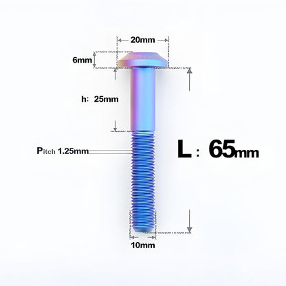 M10x20-65mm Titanium Torx Bolts with 1.5mm Pitch For Motorcycle