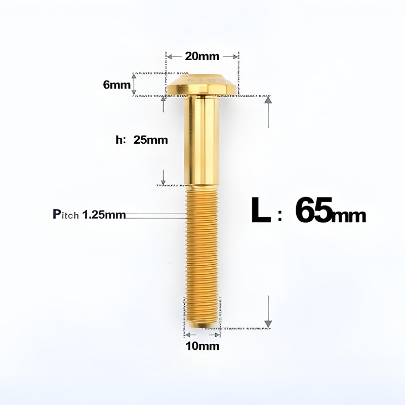 M10x20-65mm Titanium Torx Bolts with 1.5mm Pitch For Motorcycle