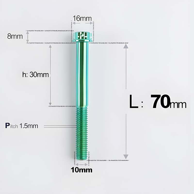 M10x65-120mm Titanium Motorcycle Bolts with 1.5mm Pitch