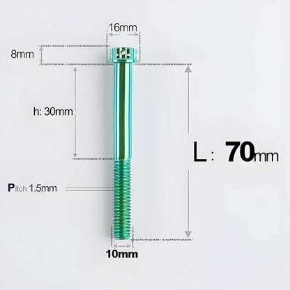 M10x65-120mm Titanium Motorcycle Bolts with 1.5mm Pitch