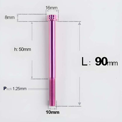 M10x85-120mm Titanium Motorcycle Bolts with 1.25mm Pitch