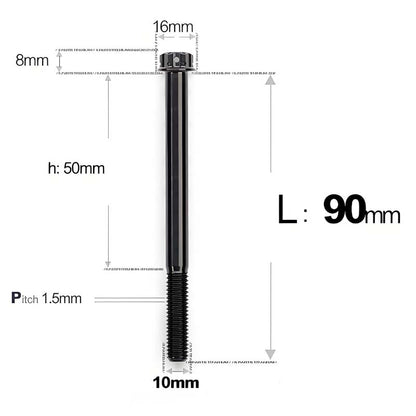 M10x65-120mm Titanium Motorcycle Bolts with 1.5mm Pitch