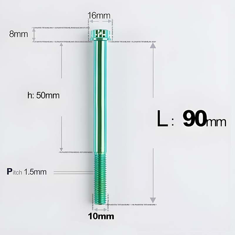 M10x65-120mm Titanium Motorcycle Bolts with 1.5mm Pitch