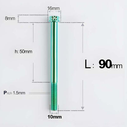 M10x65-120mm Titanium Motorcycle Bolts with 1.5mm Pitch
