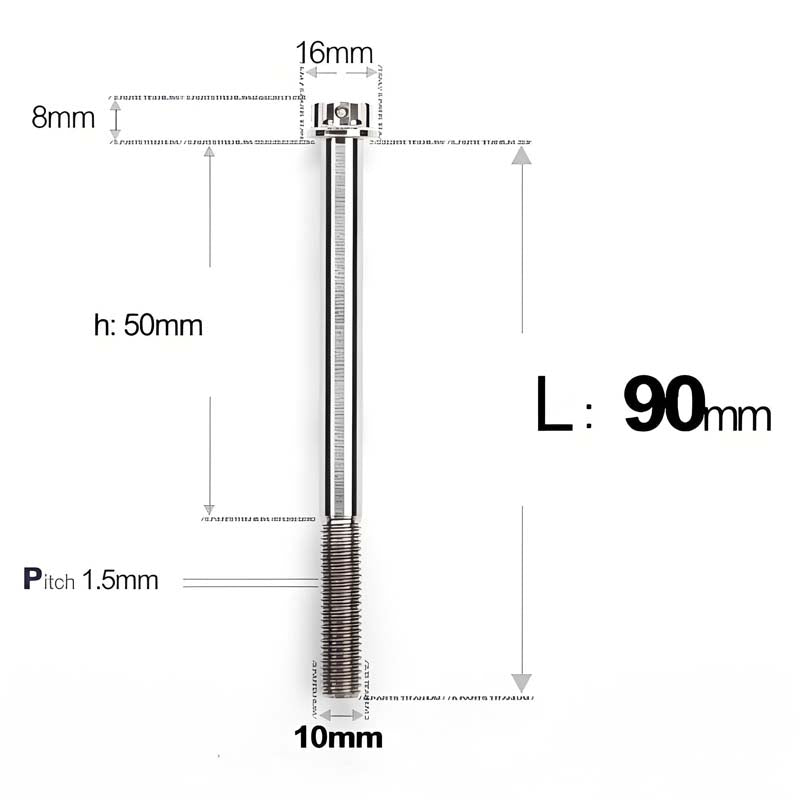 M10x65-120mm Titanium Motorcycle Bolts with 1.5mm Pitch
