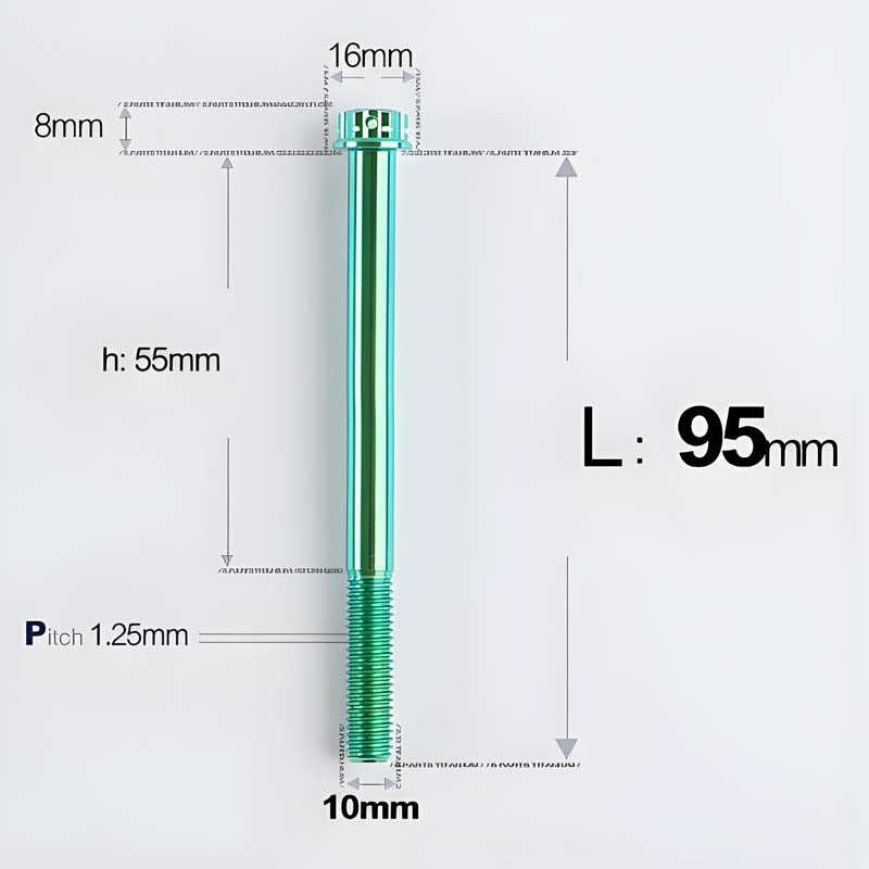 M10x85-120mm Titanium Motorcycle Bolts with 1.25mm Pitch