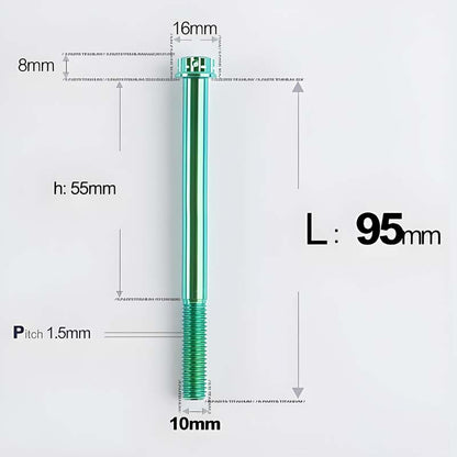 M10x65-120mm Titanium Motorcycle Bolts with 1.5mm Pitch