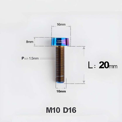 M10xL20-80mm Titanium 1.5mm Thread Security Bolt for Brembo Caliper Mounting D16