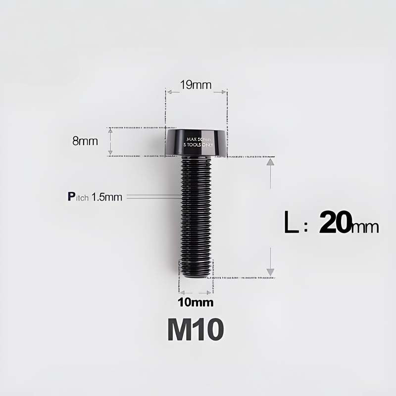 M10xL20-70mm TI 1.5mm Thread Security Bolt for Brembo Caliper Mounting D19