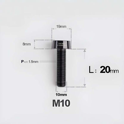 M10xL20-70mm TI 1.5mm Thread Security Bolt for Brembo Caliper Mounting D19