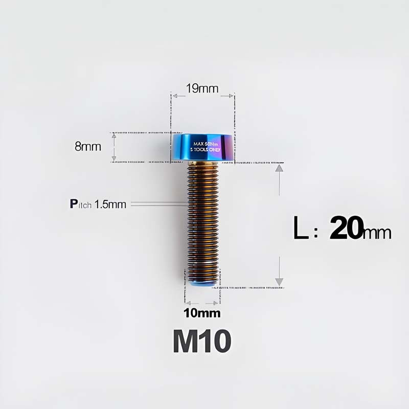 M10xL20-70mm TI 1.5mm Thread Security Bolt for Brembo Caliper Mounting D19