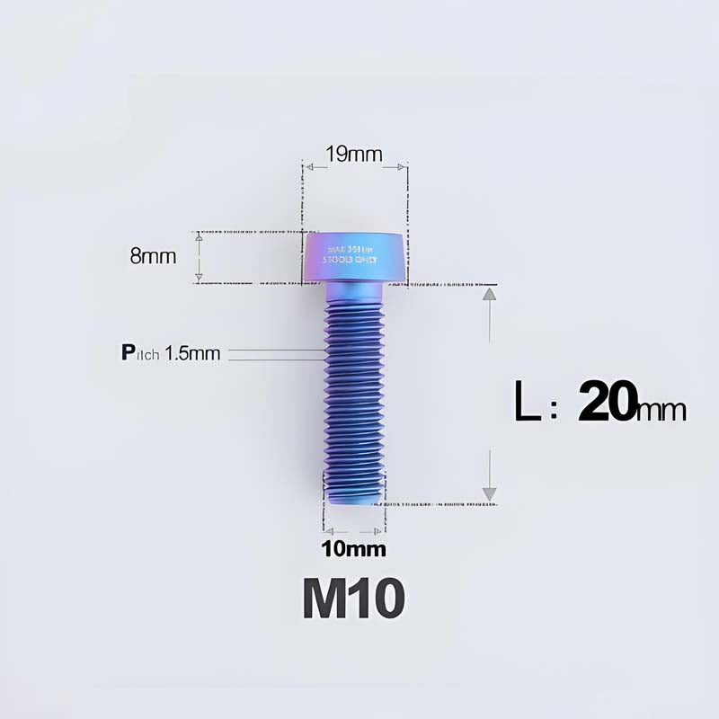M10xL20-70mm TI 1.5mm Thread Security Bolt for Brembo Caliper Mounting D19