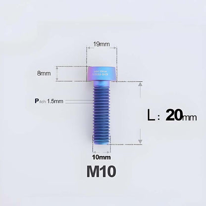 M10xL20-70mm TI 1.5mm Thread Security Bolt for Brembo Caliper Mounting D19