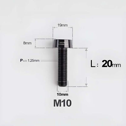 M10xL20-80mm Titanium 1.25mm Thread Security Bolt for Brembo Caliper Mounting D19
