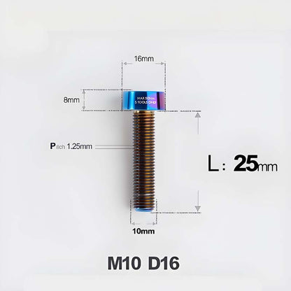 M10xL20-80mm Titanium 1.25mm Thread Security Bolt for Brembo Caliper Mounting D16