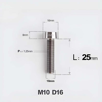 M10xL20-80mm Titanium 1.25mm Thread Security Bolt for Brembo Caliper Mounting D16