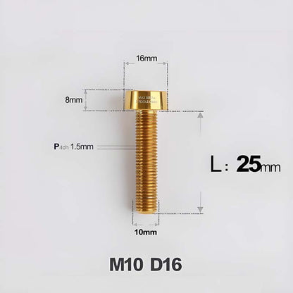 M10xL20-80mm Titanium 1.5mm Thread Security Bolt for Brembo Caliper Mounting D16