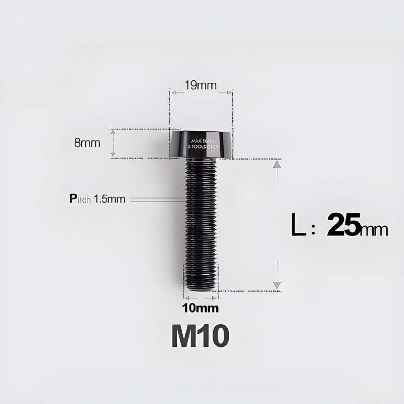 M10xL20-70mm TI 1.5mm Thread Security Bolt for Brembo Caliper Mounting D19
