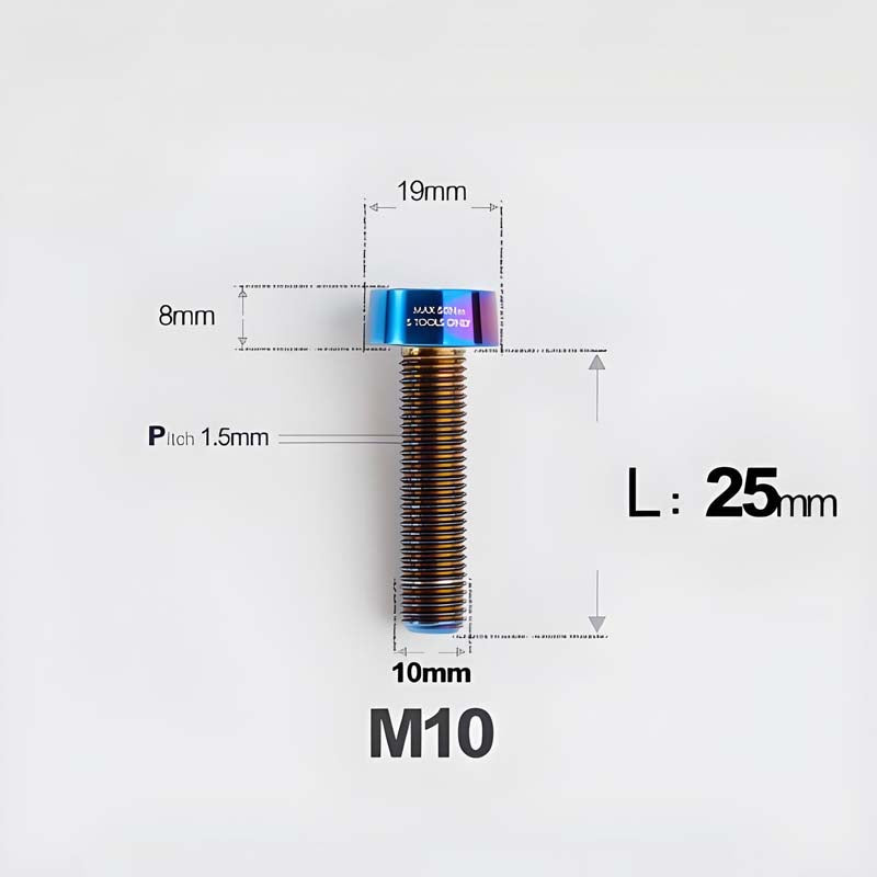 M10xL20-70mm TI 1.5mm Thread Security Bolt for Brembo Caliper Mounting D19