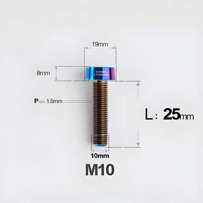 M10xL20-70mm TI 1.5mm Thread Security Bolt for Brembo Caliper Mounting D19