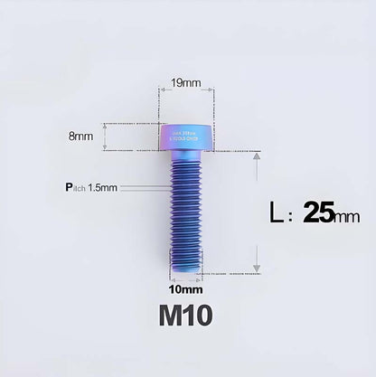 M10xL20-70mm TI 1.5mm Thread Security Bolt for Brembo Caliper Mounting D19