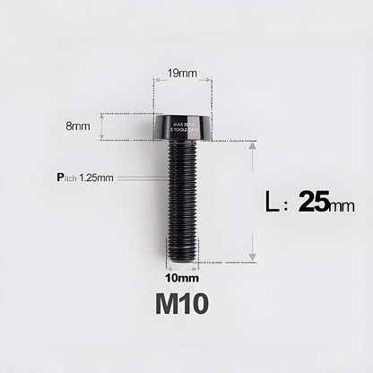 M10xL20-80mm Titanium 1.25mm Thread Security Bolt for Brembo Caliper Mounting D19