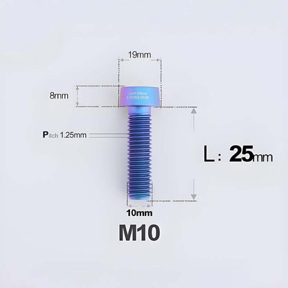 M10xL20-80mm Titanium 1.25mm Thread Security Bolt for Brembo Caliper Mounting D19
