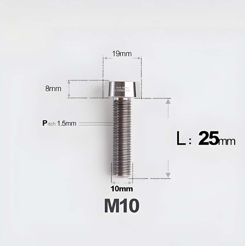 M10xL20-70mm TI 1.5mm Thread Security Bolt for Brembo Caliper Mounting D19