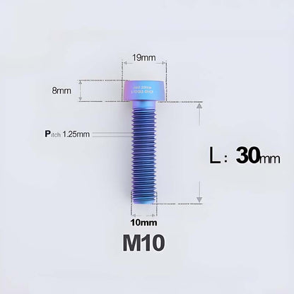 M10xL20-80mm Titanium 1.25mm Thread Security Bolt for Brembo Caliper Mounting D19