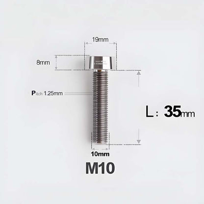 M10xL20-80mm Titanium 1.25mm Thread Security Bolt for Brembo Caliper Mounting D19