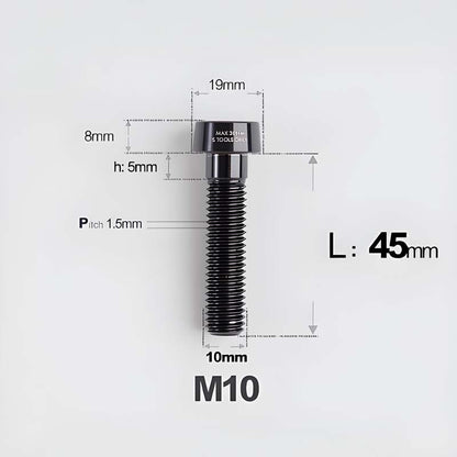M10xL20-70mm TI 1.5mm Thread Security Bolt for Brembo Caliper Mounting D19