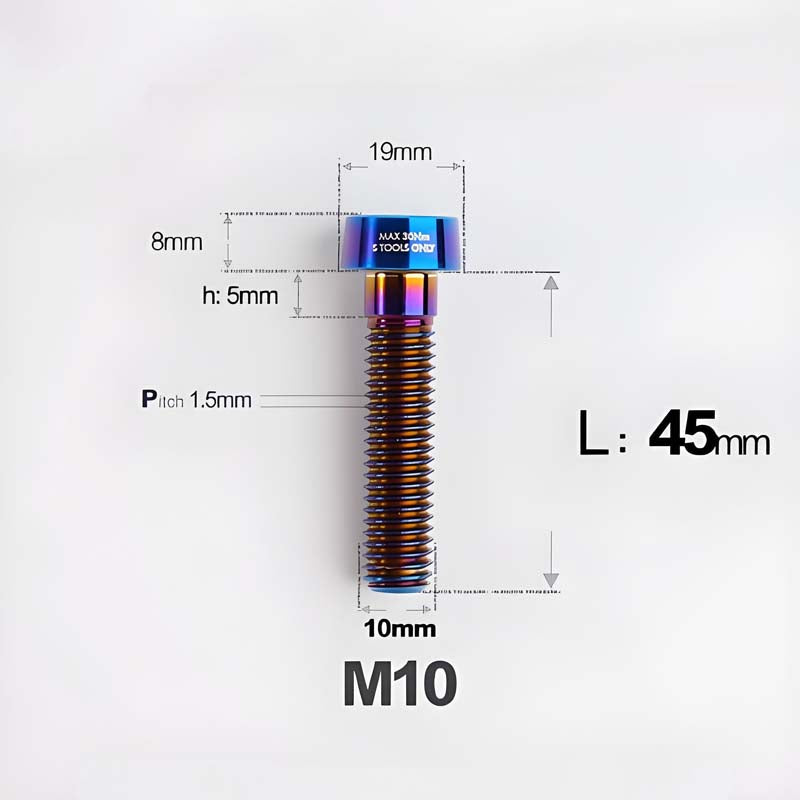 M10xL20-70mm TI 1.5mm Thread Security Bolt for Brembo Caliper Mounting D19