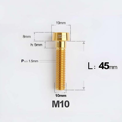 M10xL20-70mm TI 1.5mm Thread Security Bolt for Brembo Caliper Mounting D19