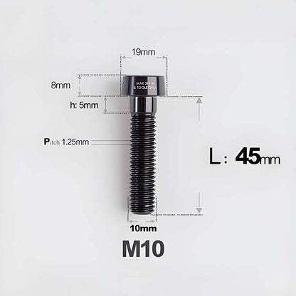 M10xL20-80mm Titanium 1.25mm Thread Security Bolt for Brembo Caliper Mounting D19