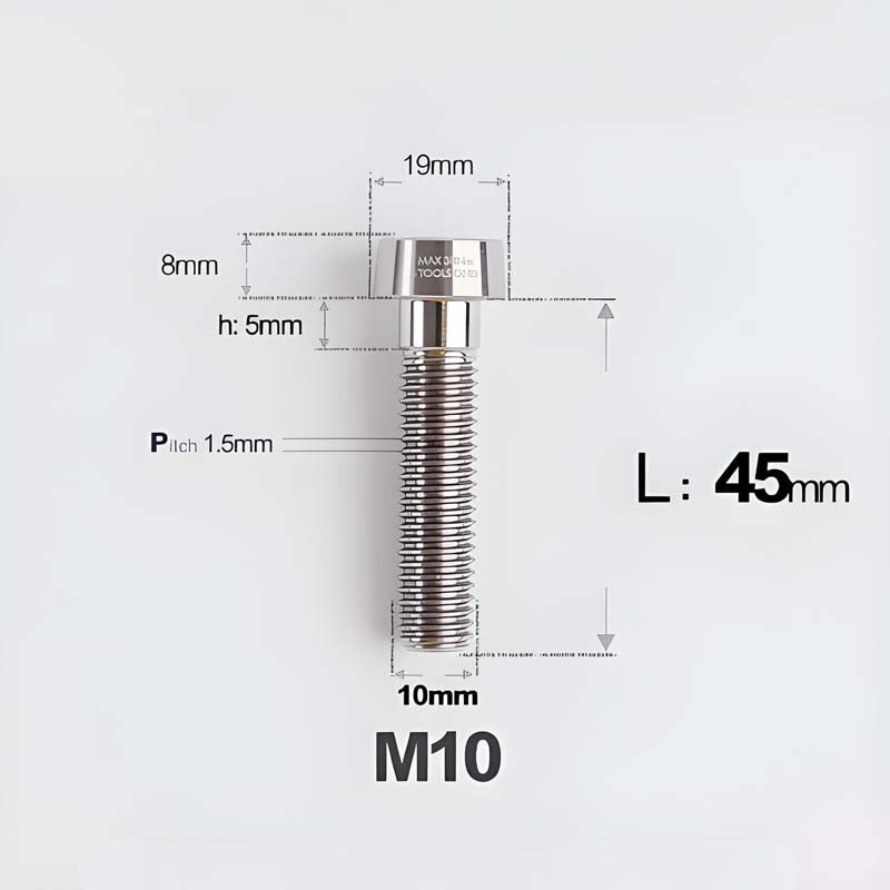 M10xL20-70mm TI 1.5mm Thread Security Bolt for Brembo Caliper Mounting D19