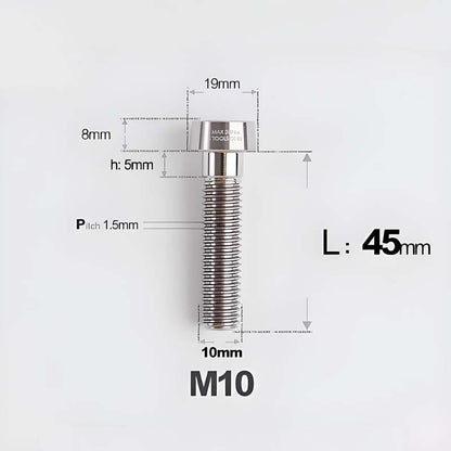 M10xL20-70mm TI 1.5mm Thread Security Bolt for Brembo Caliper Mounting D19