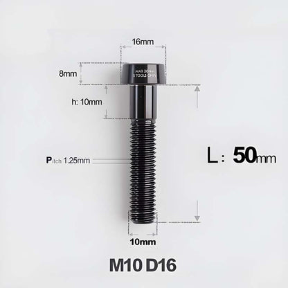 M10xL20-80mm Titanium 1.25mm Thread Security Bolt for Brembo Caliper Mounting D16