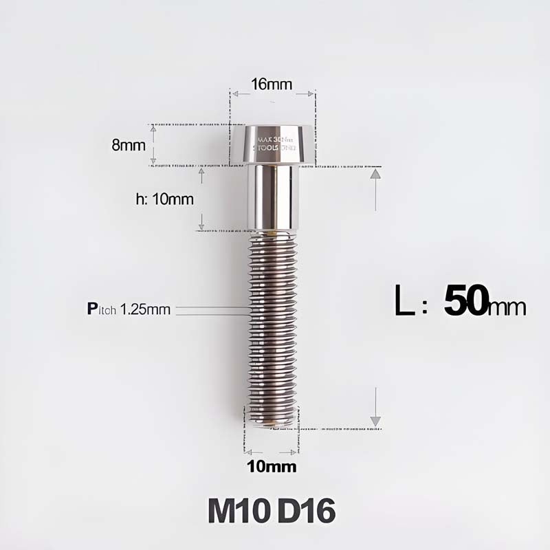 M10xL20-80mm Titanium 1.25mm Thread Security Bolt for Brembo Caliper Mounting D16