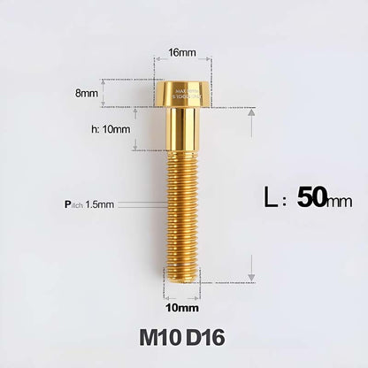 M10xL20-80mm Titanium 1.5mm Thread Security Bolt for Brembo Caliper Mounting D16