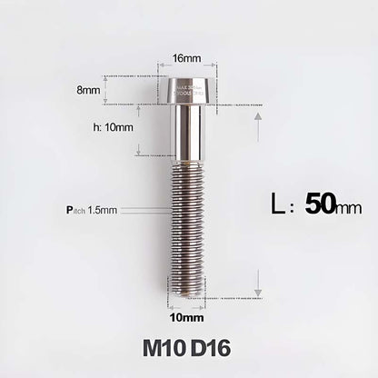 M10xL20-80mm Titanium 1.5mm Thread Security Bolt for Brembo Caliper Mounting D16