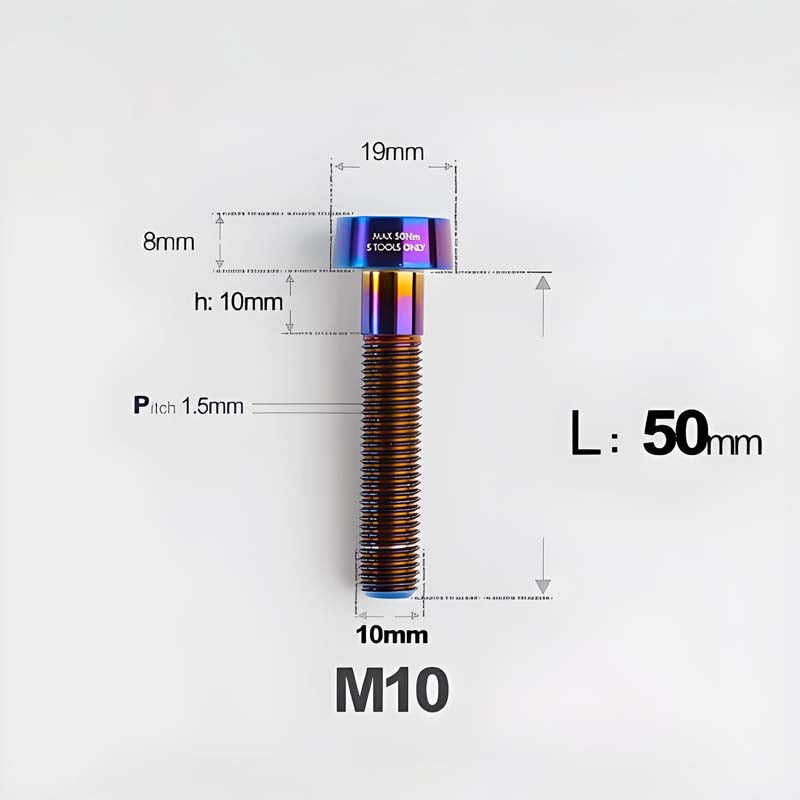 M10xL20-70mm TI 1.5mm Thread Security Bolt for Brembo Caliper Mounting D19