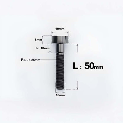 M10xL20-80mm Titanium 1.25mm Thread Security Bolt for Brembo Caliper Mounting D19